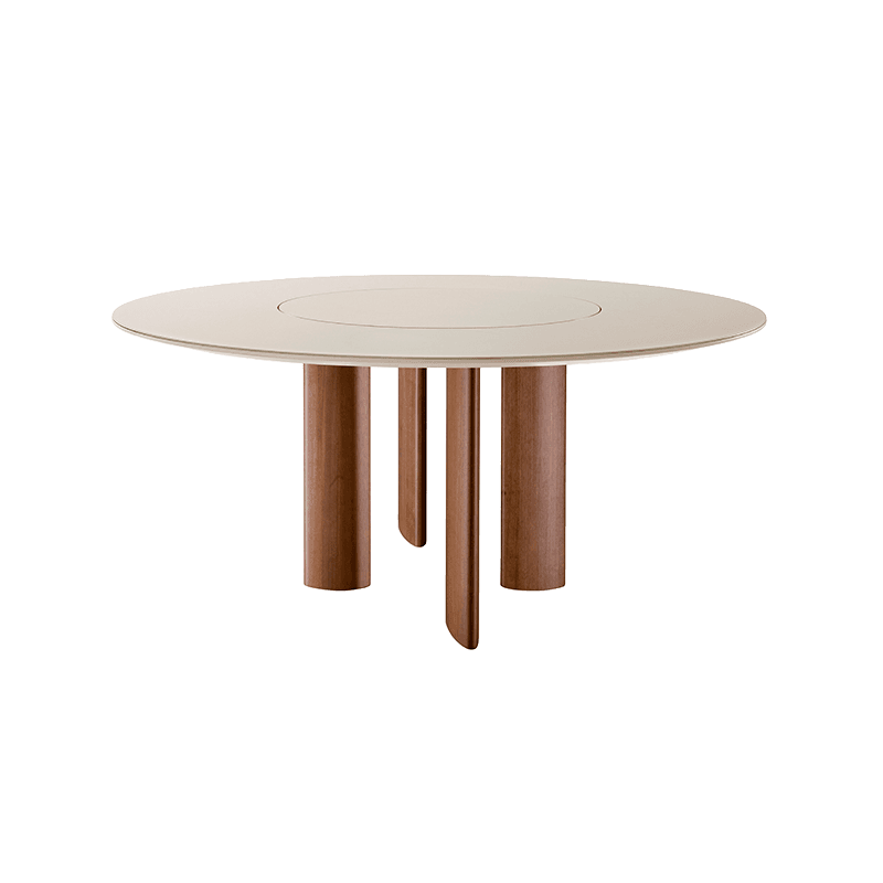 Mesa de jantar Pilares Plus com tampo em quartzito, curadoria Une Decor
